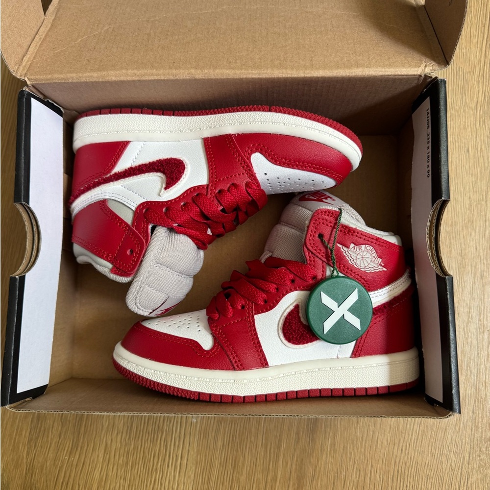 Jordan Red and White Classic High-Top Sneakers